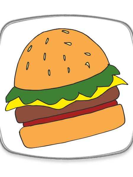 Funny hamburger cartoon print