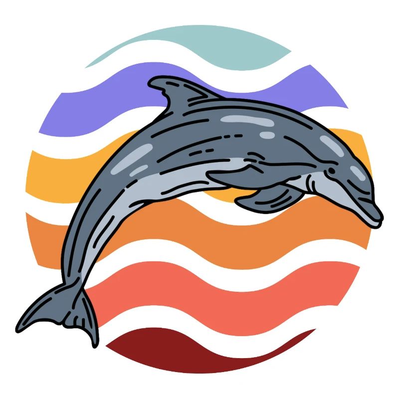 Delfin im Wellenmuster