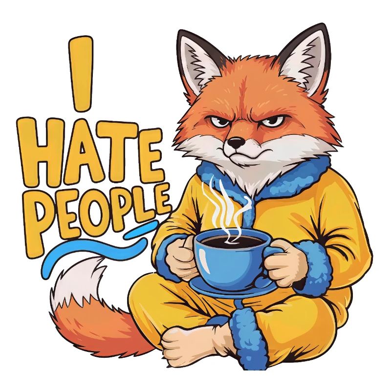 Fuchs Kaffee Morgenmuffel Lustig Introvertiert