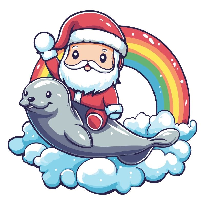 Robbe Tier Weihnachtsmann Weihnachten