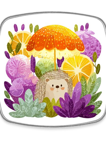 Hedgehog under lemon rain