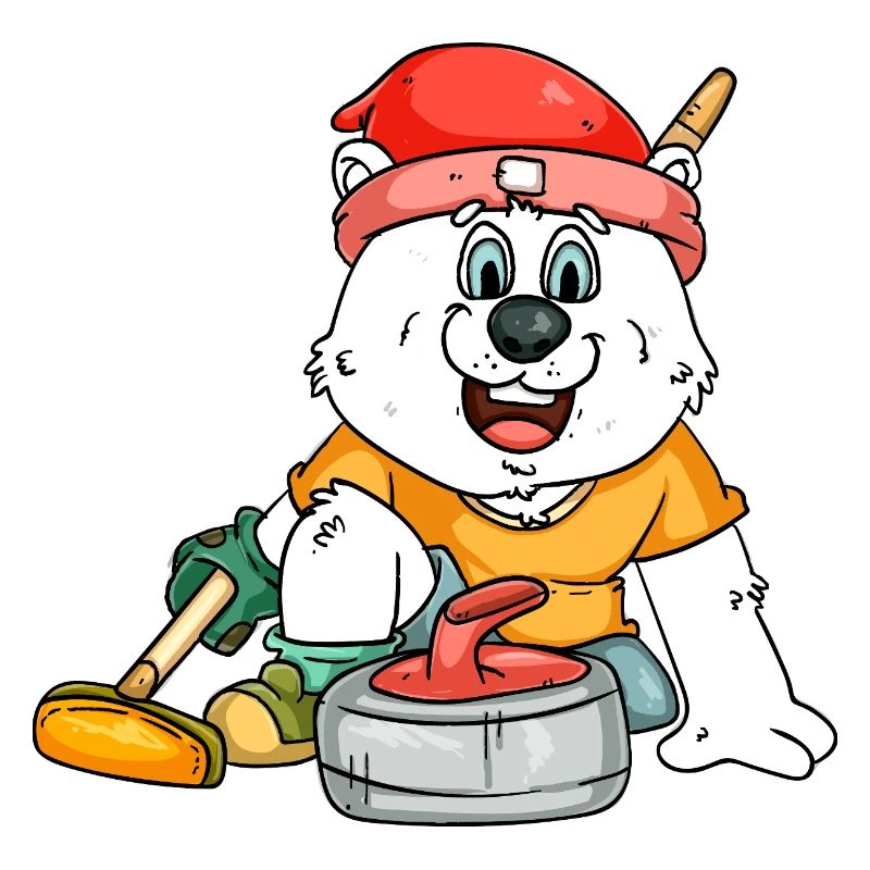 Curlingspieler Eisbär