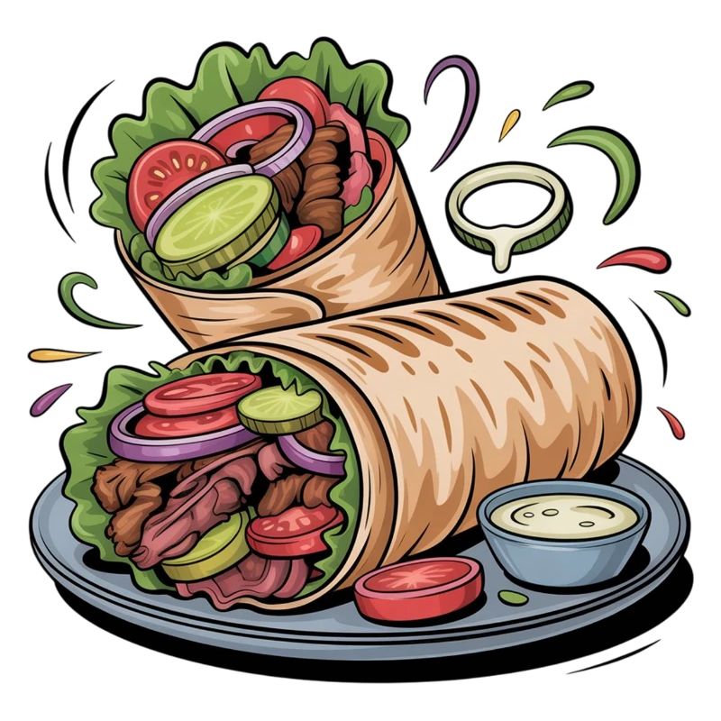 Colorful Vegetable Wrap Art