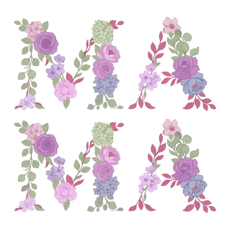 Mama Blumen Floral Schrift Beste Mutter Muttertag