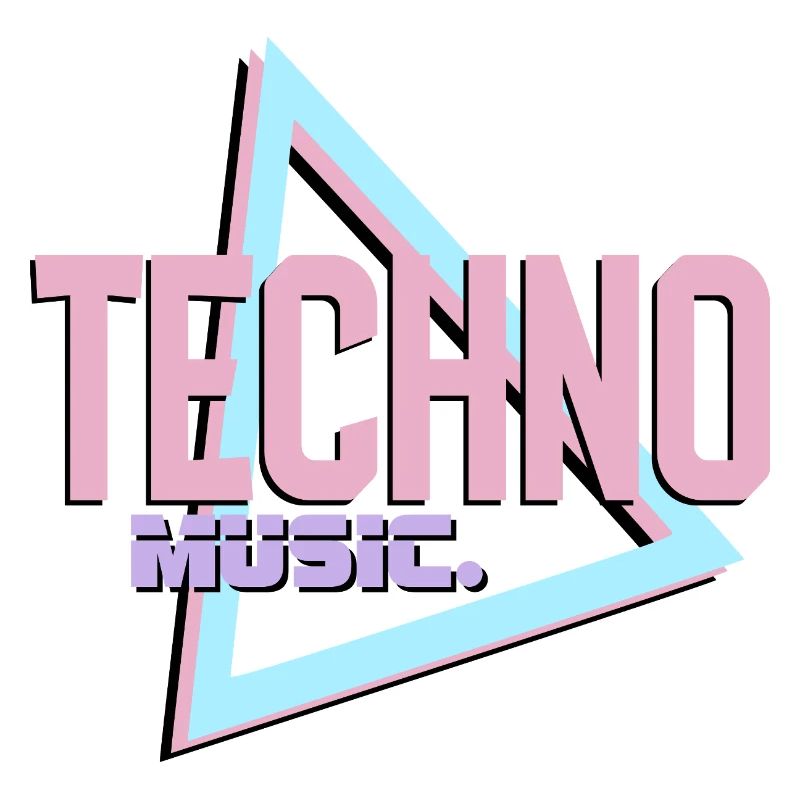 Logo rétro Techno Neon