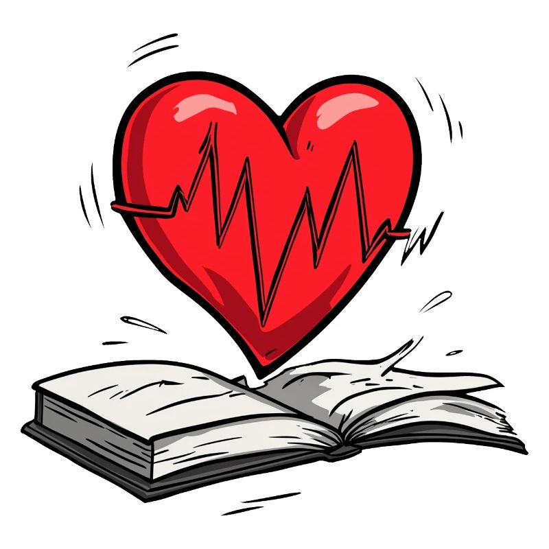 Conception de Pulsation de Livre en Forme de Cœur Battant