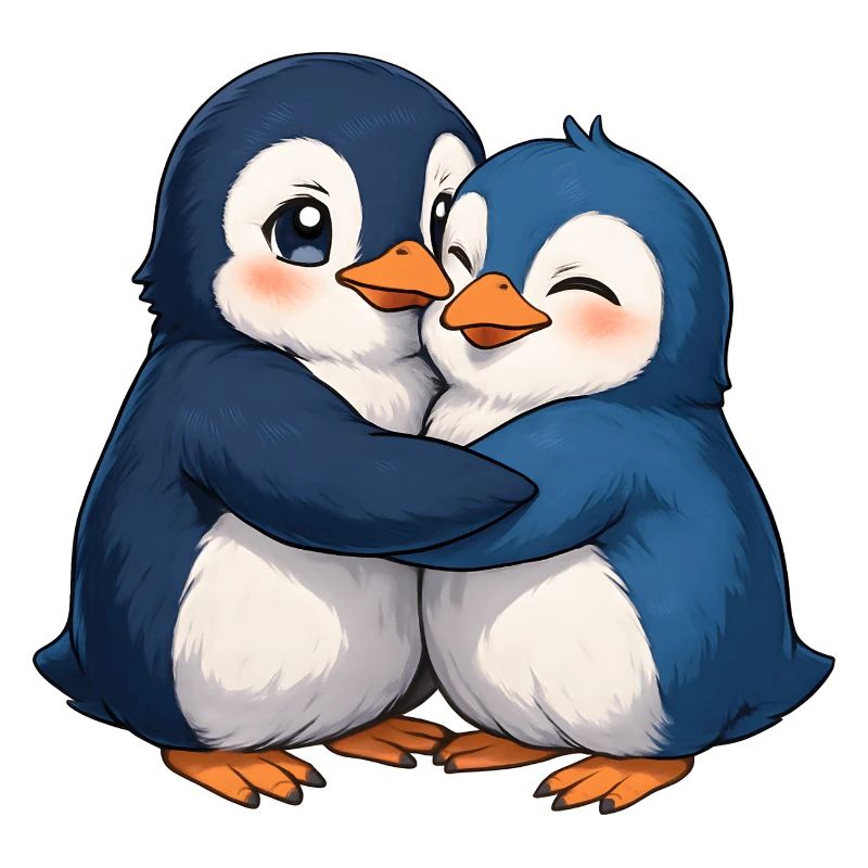 Cuddly penguin hug