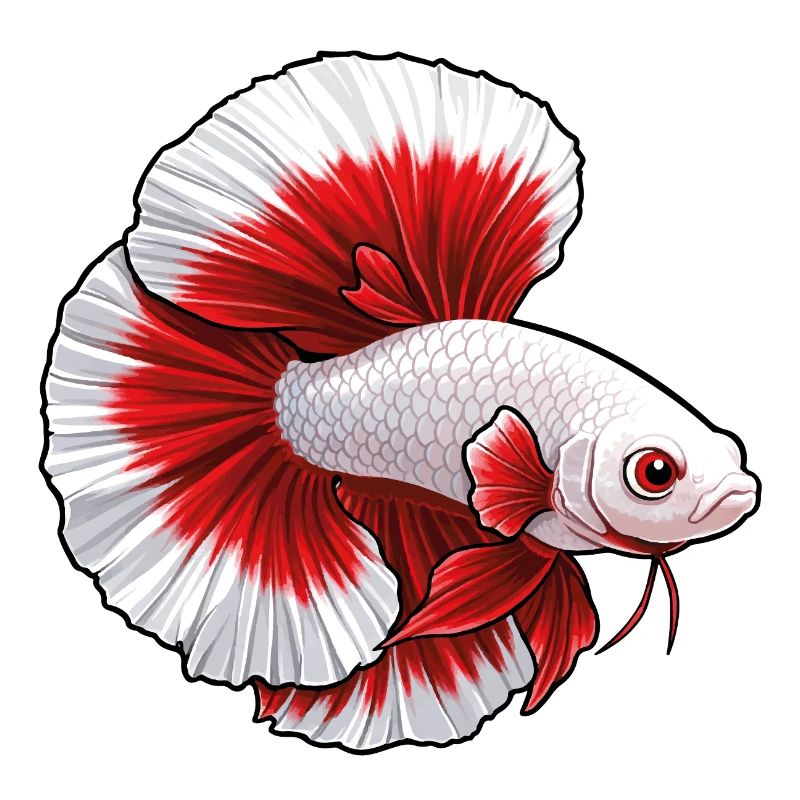 Betta blanc rouge