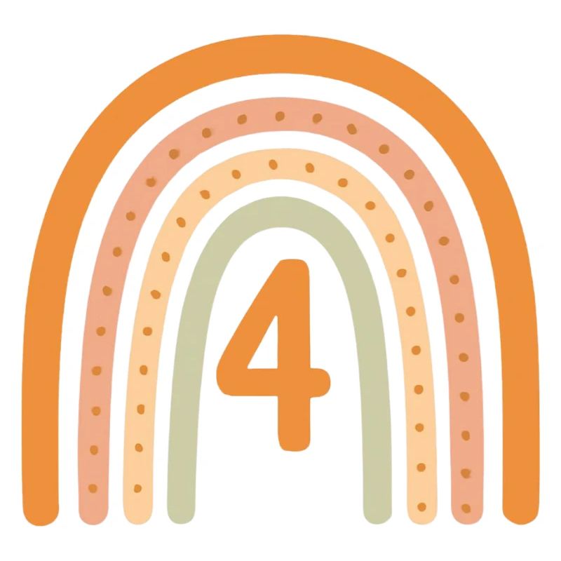 Vierter Geburtstag Regenbogen