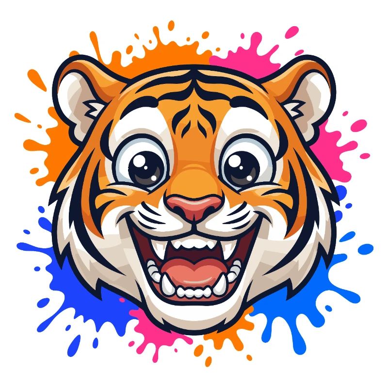 Éclaboussure de couleur du tigre rieur