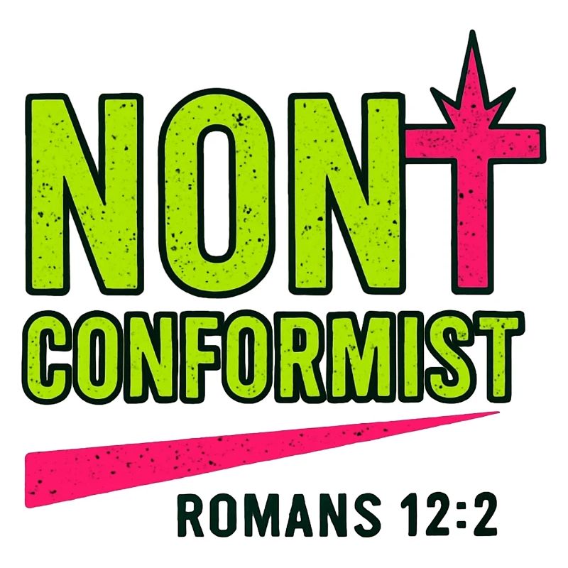 Christliche Popkunst Römer 12:2 Neon-Design