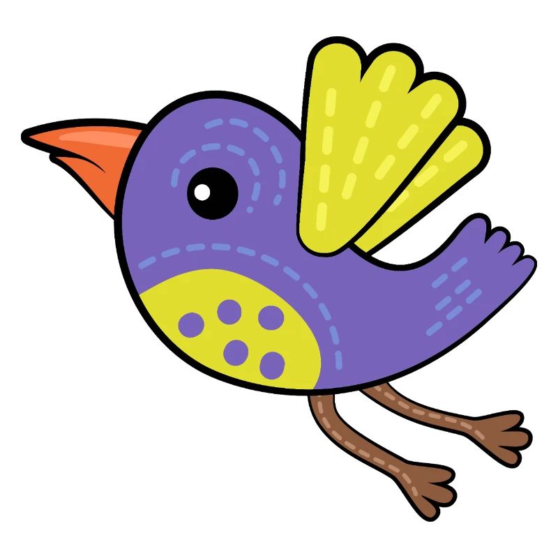 Kleiner Lila Vogel