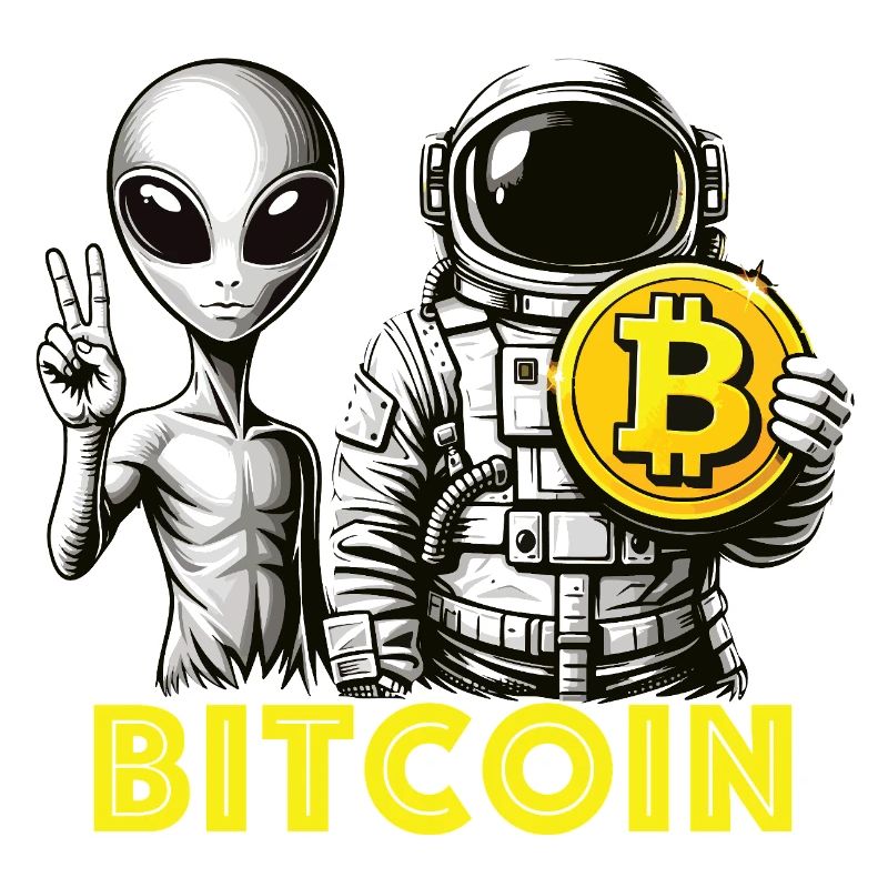 Bitcoin Alien Astronaut Crypto vers la Lune