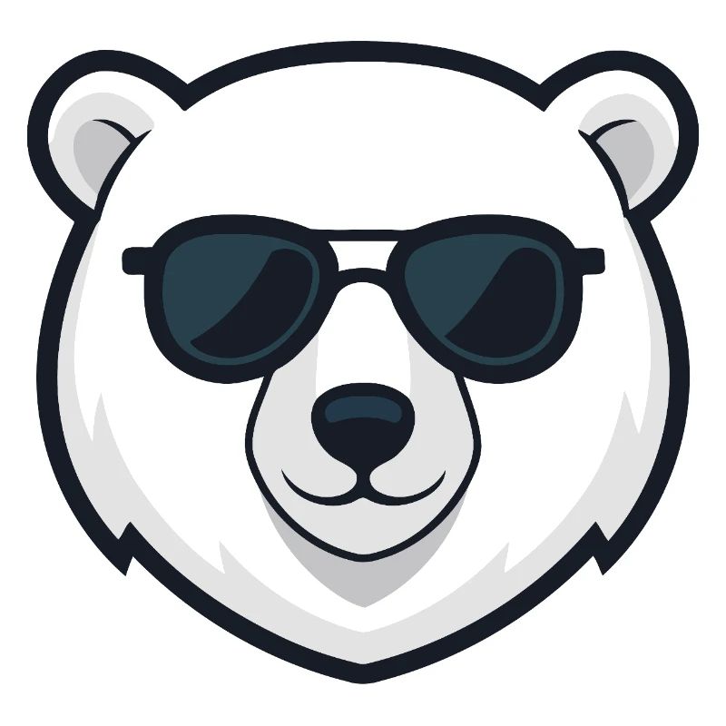 Polar Bear Black Glasses