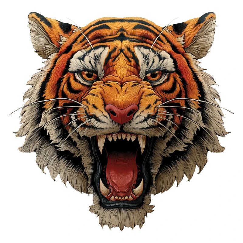 Tiger Head Roaring
