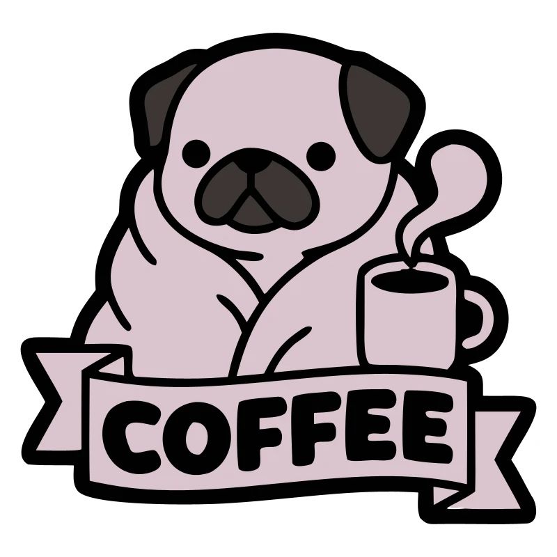 Mops Kaffee Morgenmuffel Banner