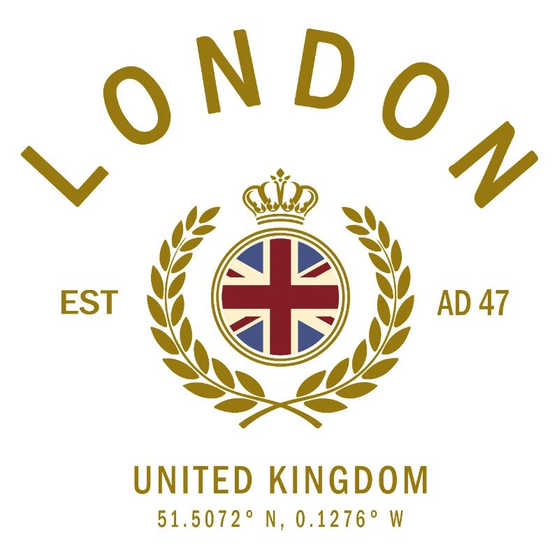 Écusson Londres Drapeau UK doré