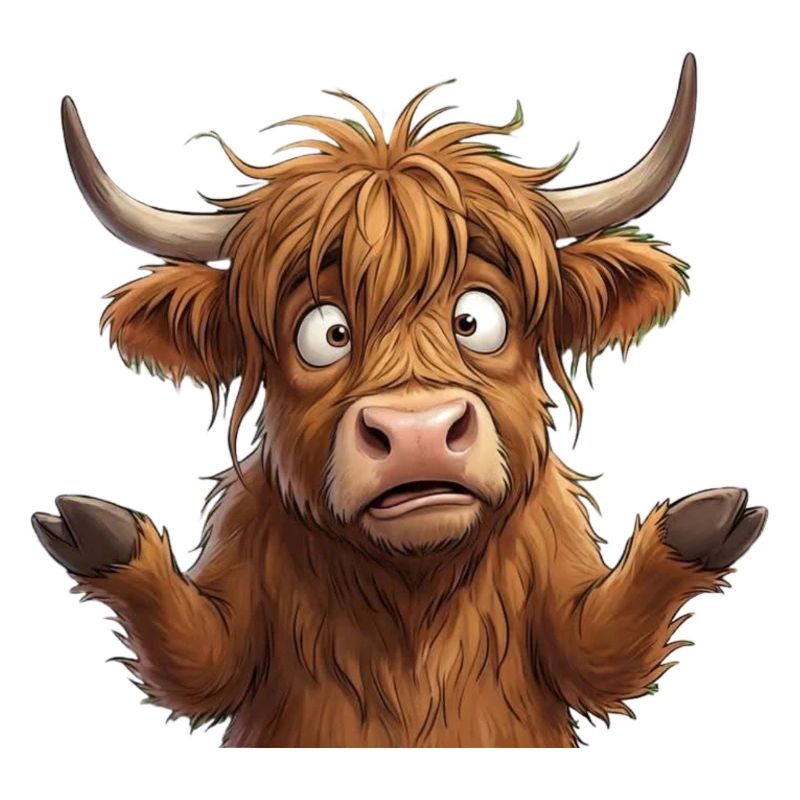 Vache Highland Amicale Cartoon