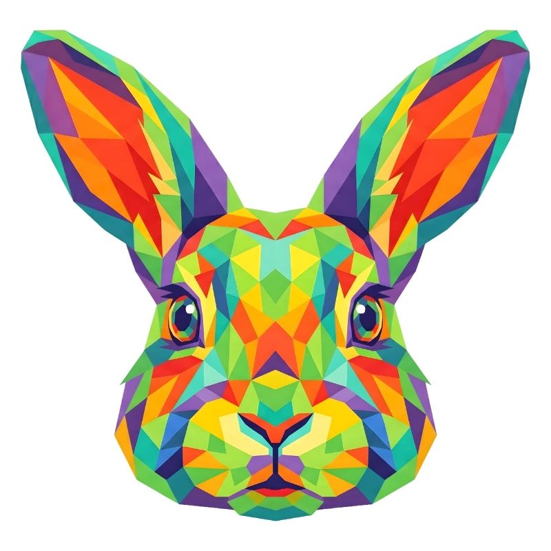 Bunte geometrische Hasen-Pop-Art