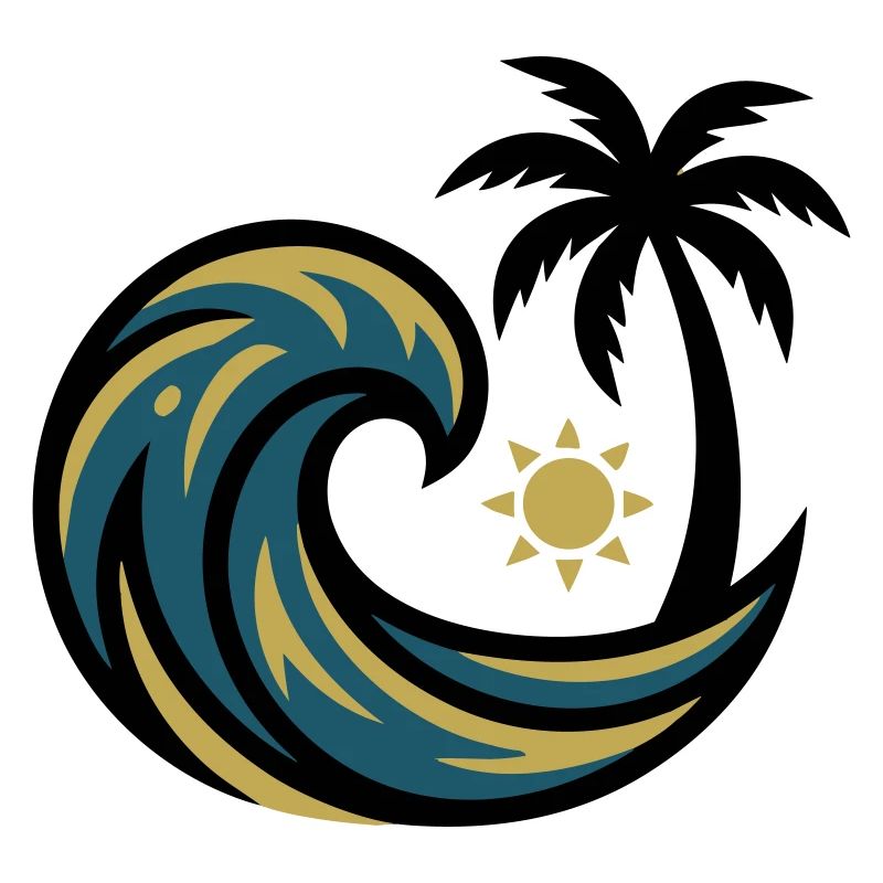 Wave Palm Tree Surfing Beach Vacation Beach Club
