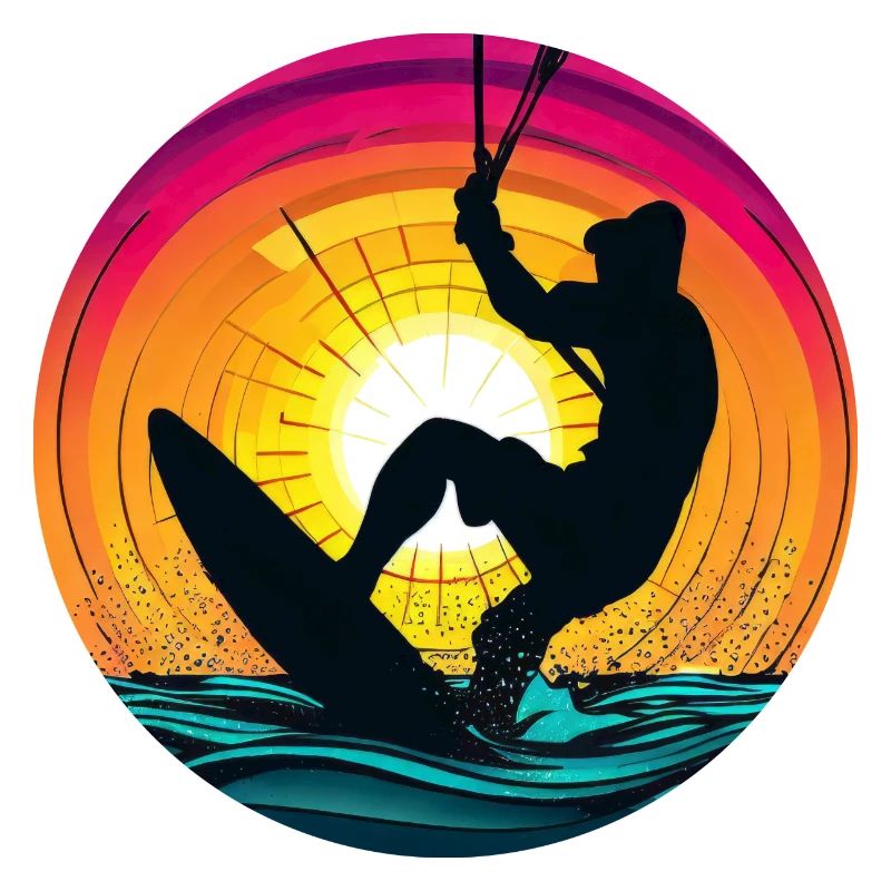 Kitesurfer Sunset Kiting