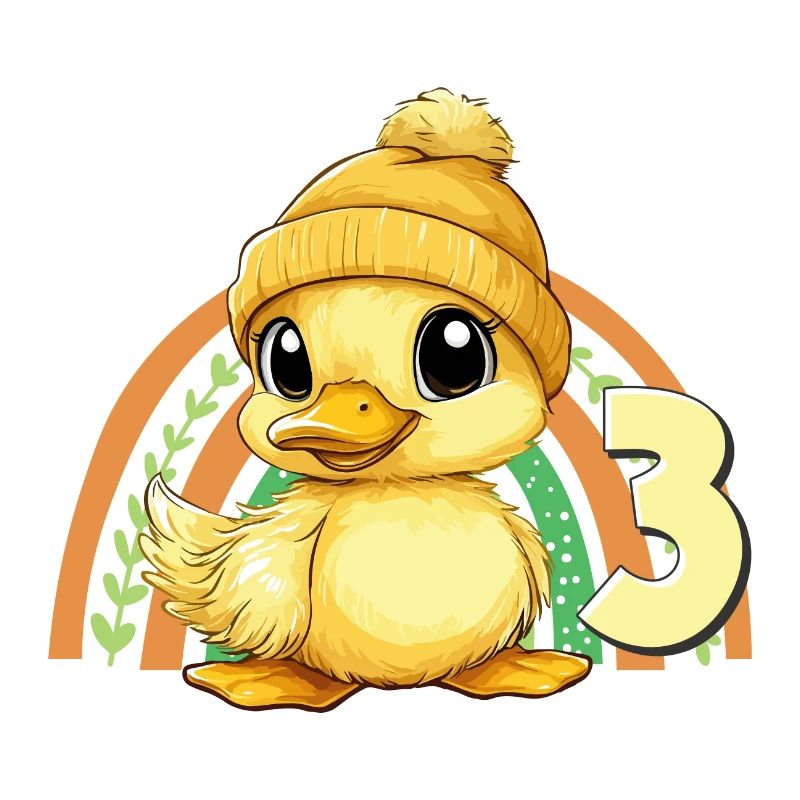 3rd Birthday Duck Rainbow Cute Cute