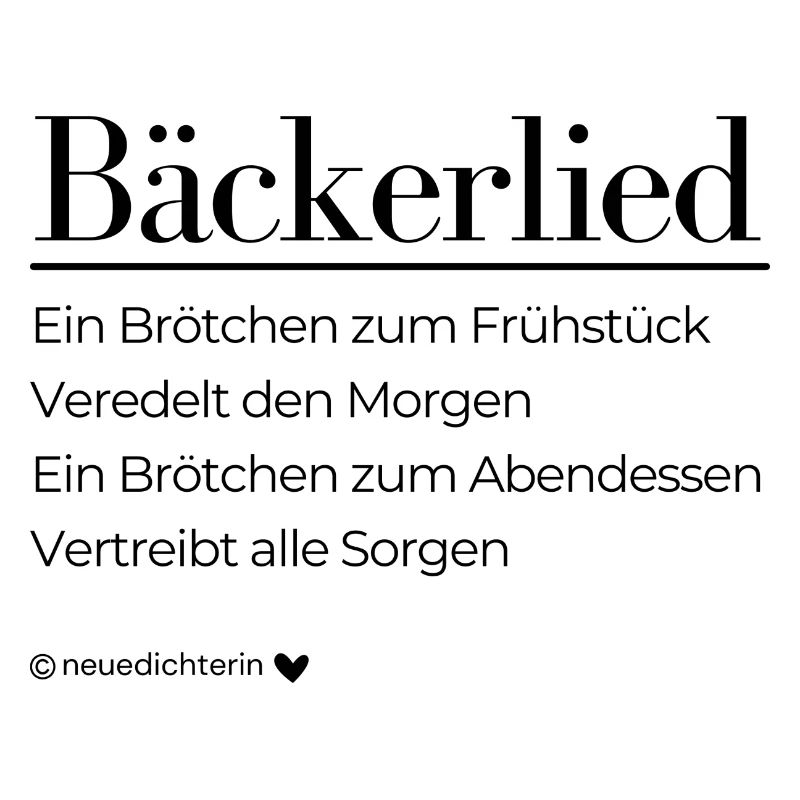 Ode an den Bäcker - schwarz