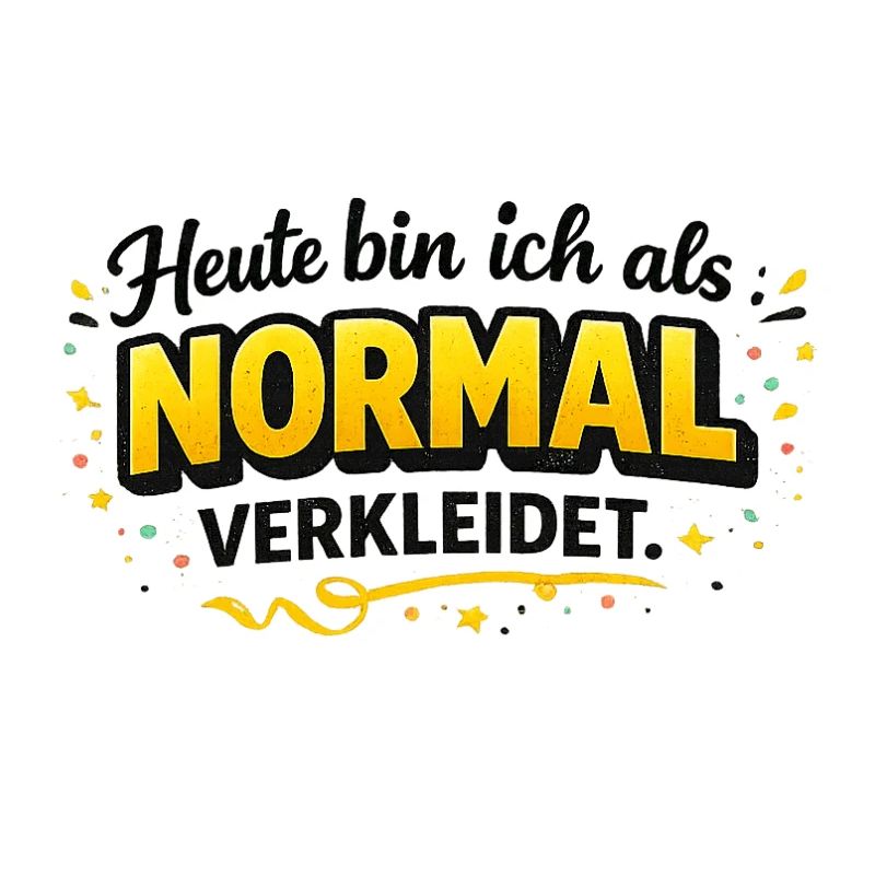 Heute bin ich als NORMAL verkleidet