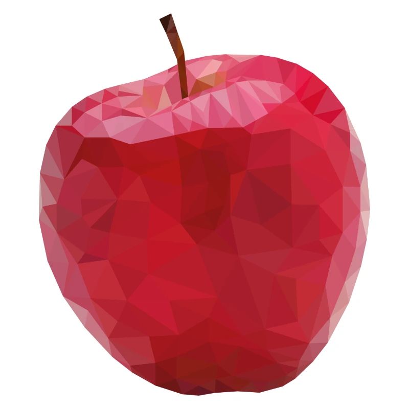 Apfel designed in Low Poly Art