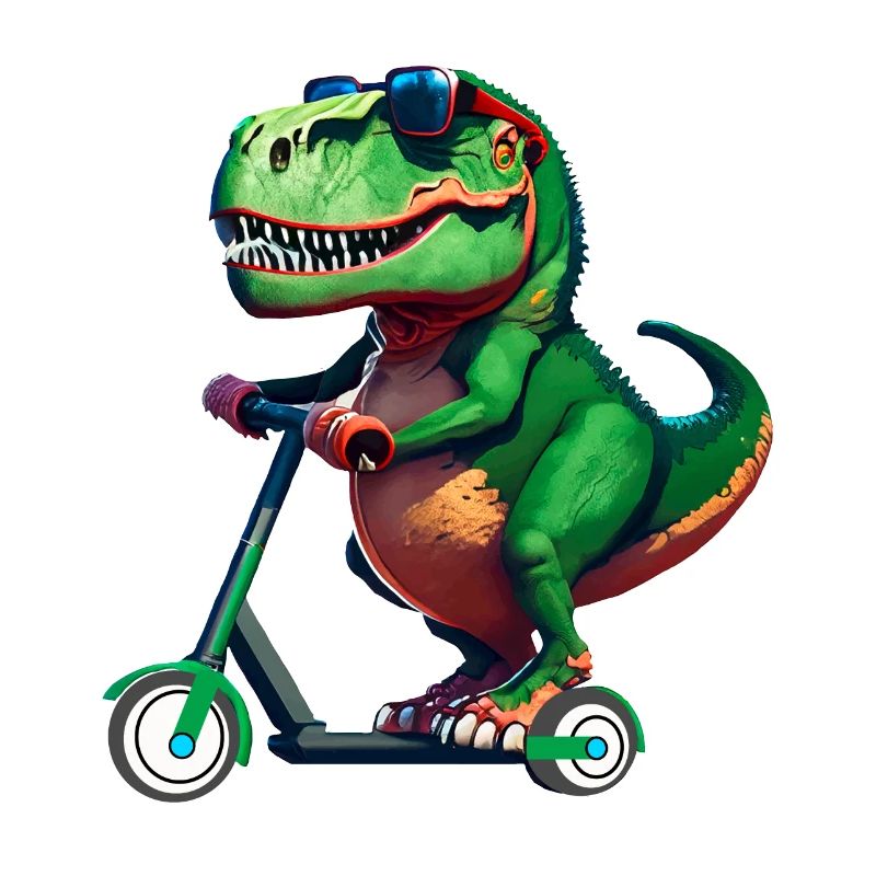 T-Rex Dinosaur Dino Scooter E-Scooter Stunts