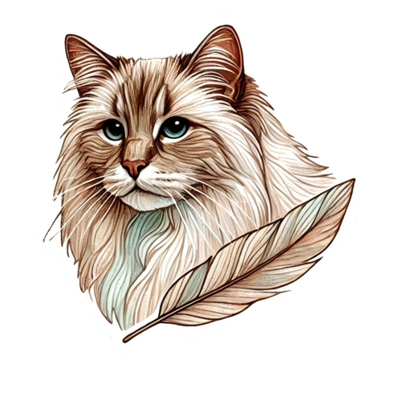 Chat élégant - Compagnon plume