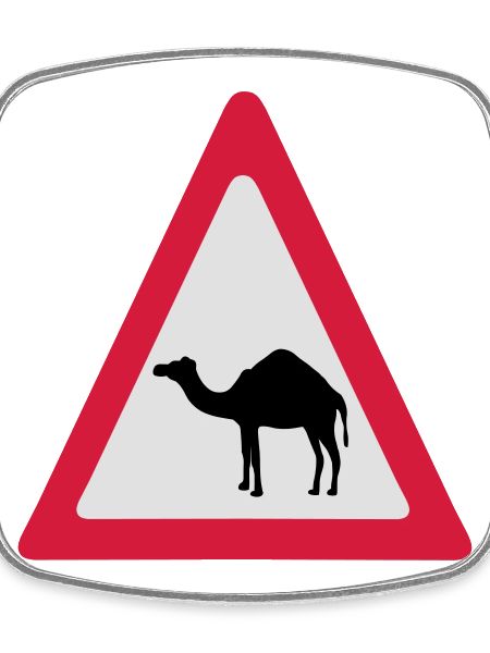 Caution Camel Traffic Sign