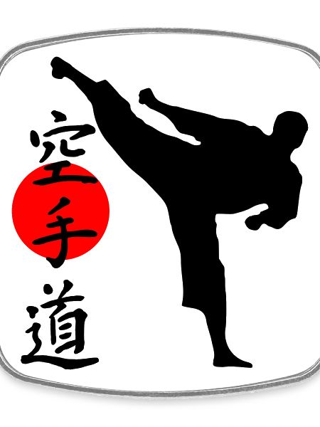Karate Yokogeri with lettering