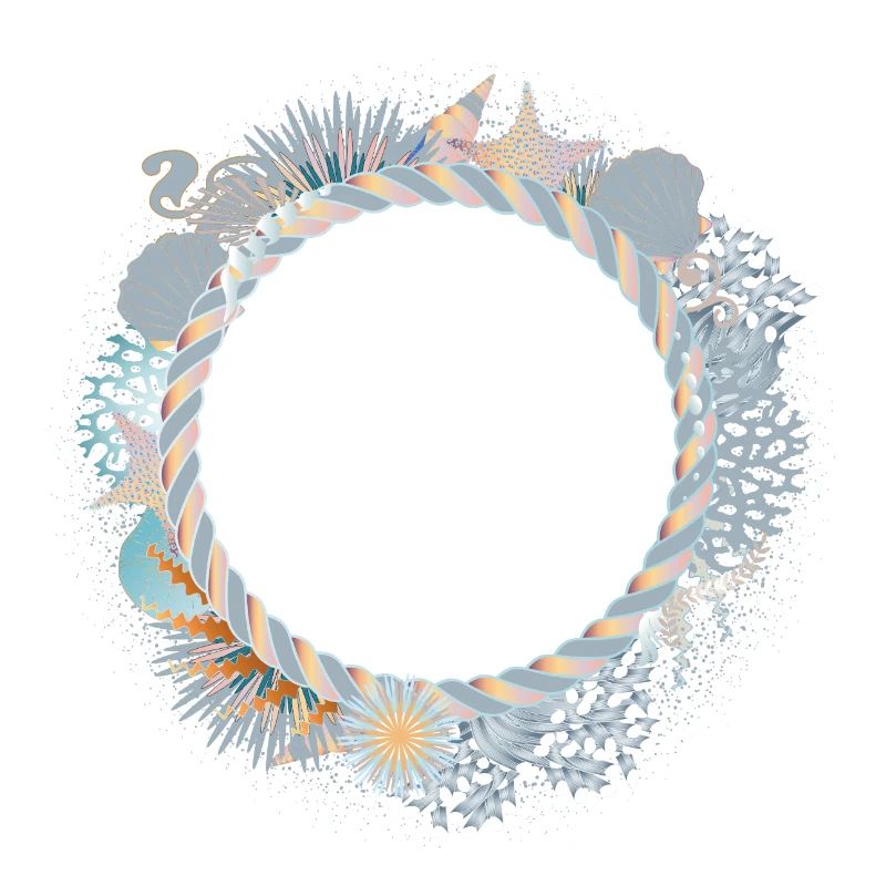 maritime pastel frame in coral reef look