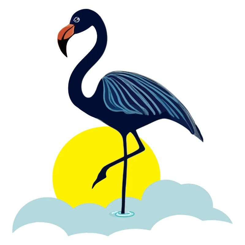 Blauer Flamingo