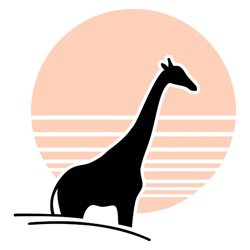 Girafe devant le soleil
