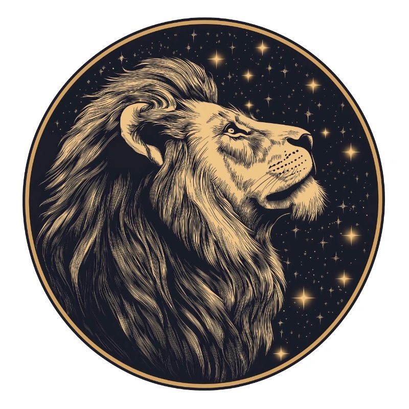 Leo with starry sky