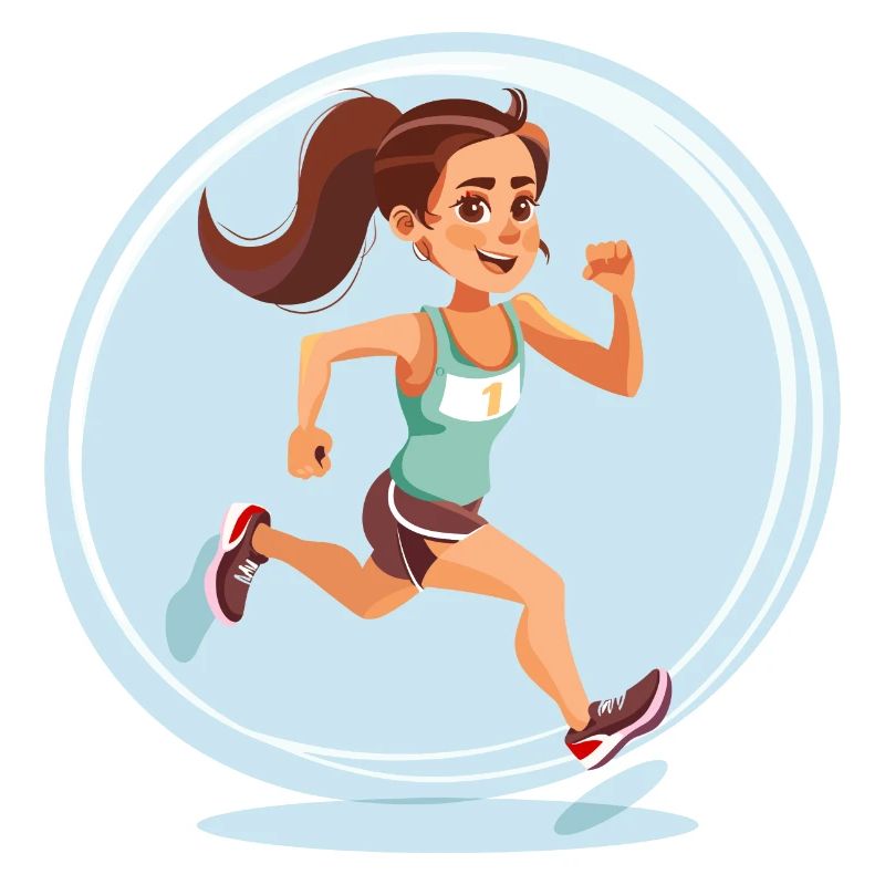 Runner in comic style