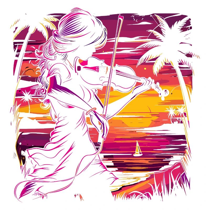 Violinist Synthwave