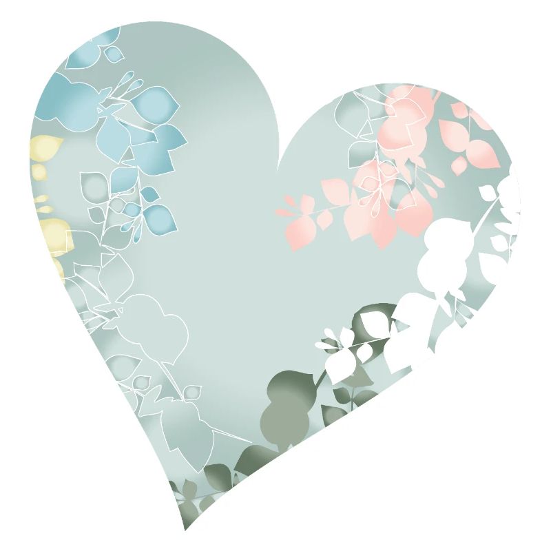 Pastel heart with floral pattern