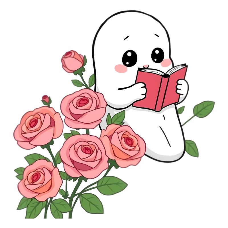 Ghost reads a book