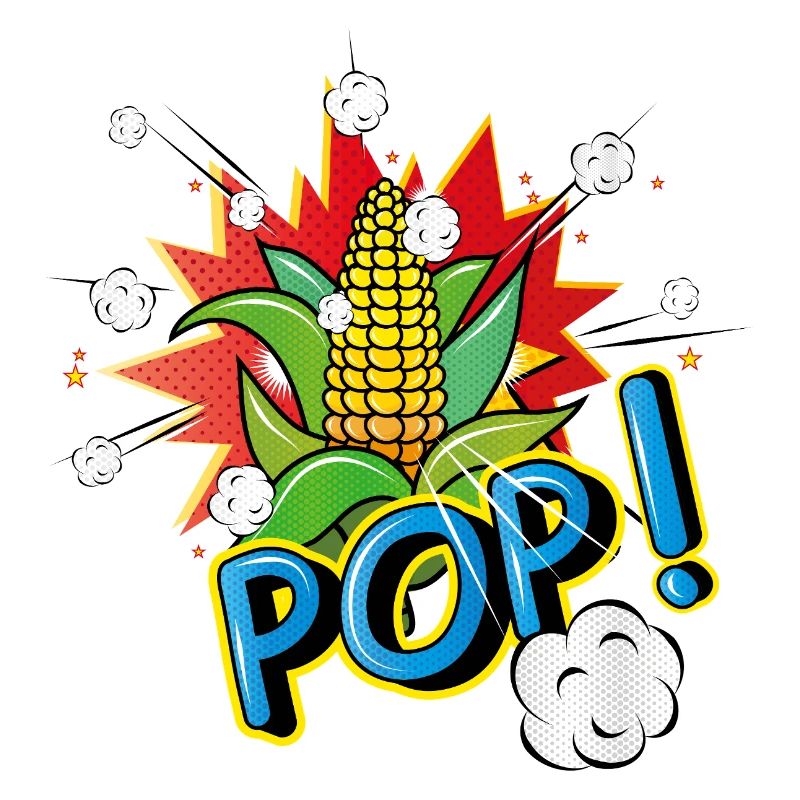 Maïs en épi de style pop art avec effet pop-corn