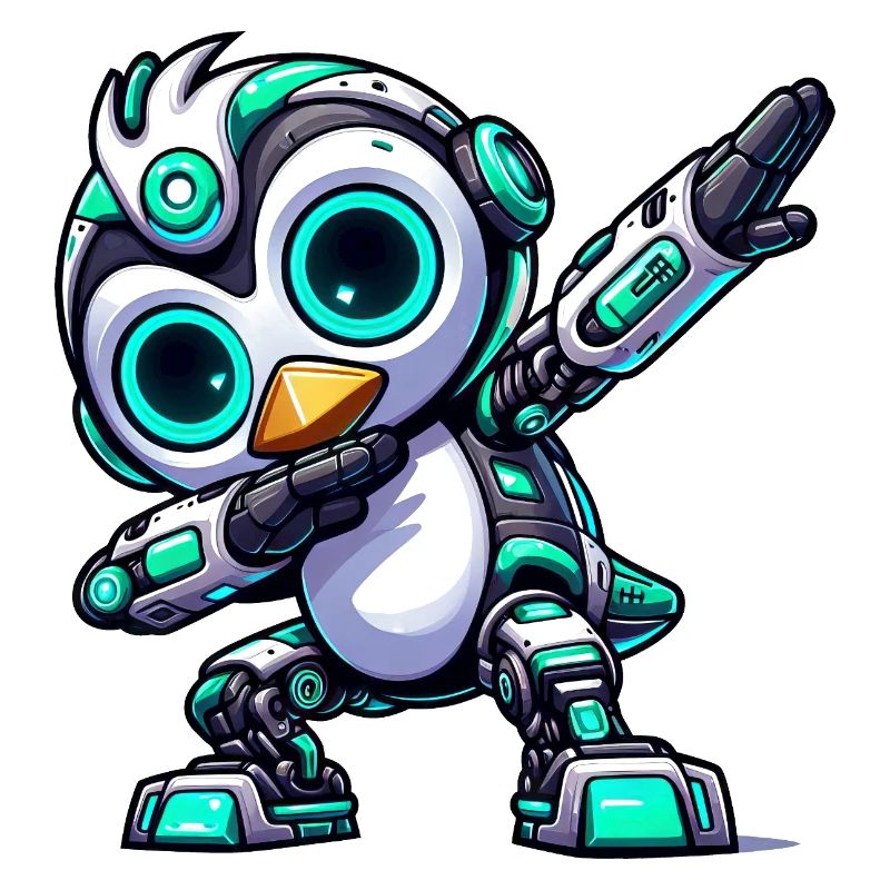 Cool Penguin Robot Cyborg Mech Astronaut Dab