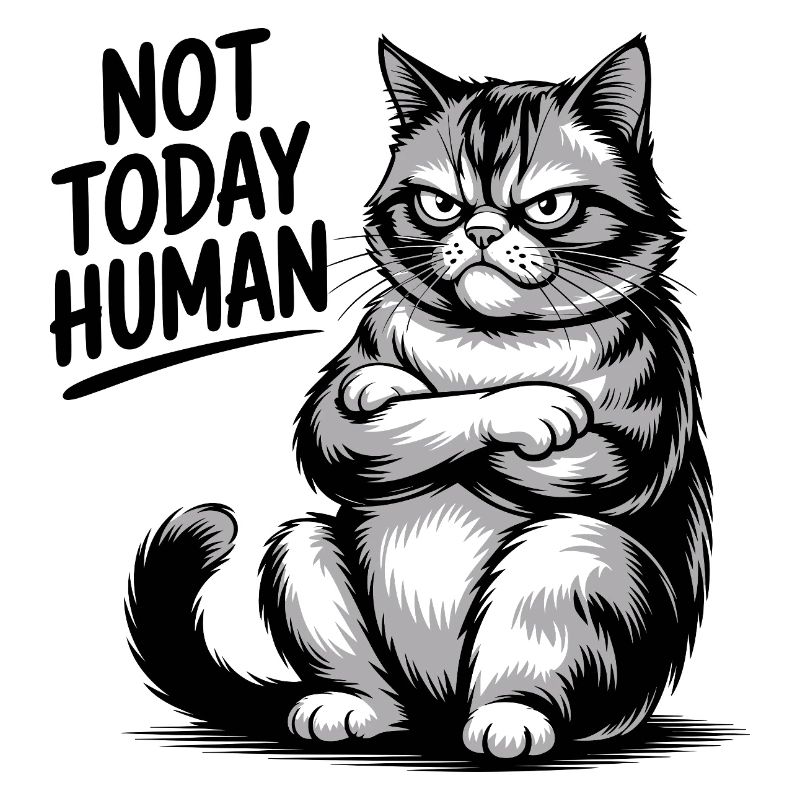 Not Today Human Cat