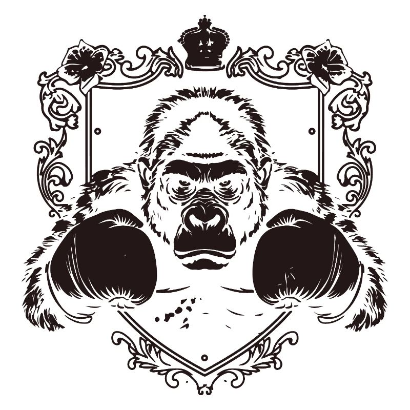 Gorilla with fighting pose