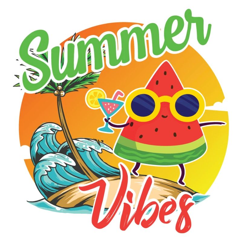 Motif pastèque aux vibrations estivales