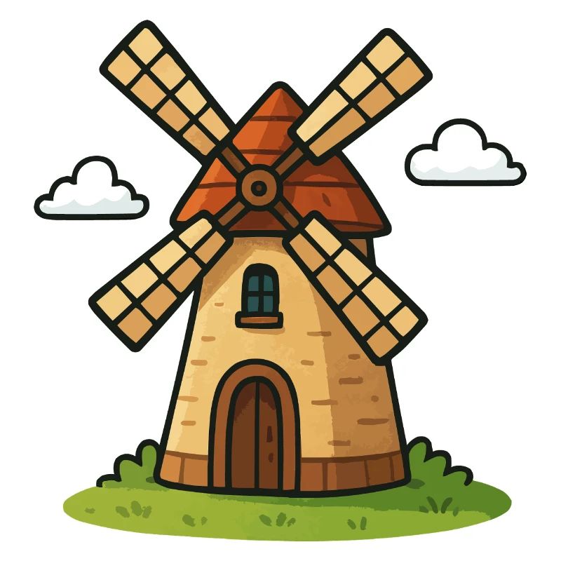 Märchenhafte Windmühle