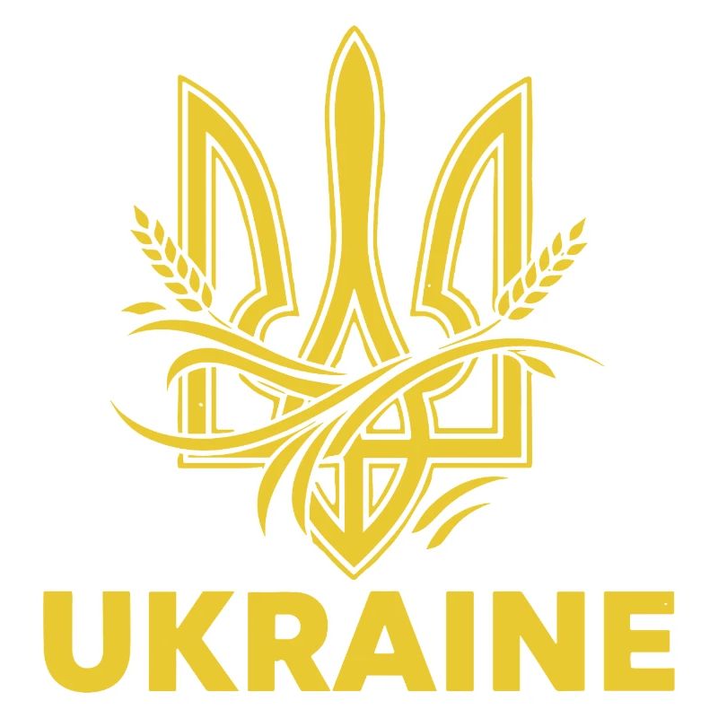 Ukrainian Trident with Wheat Motif