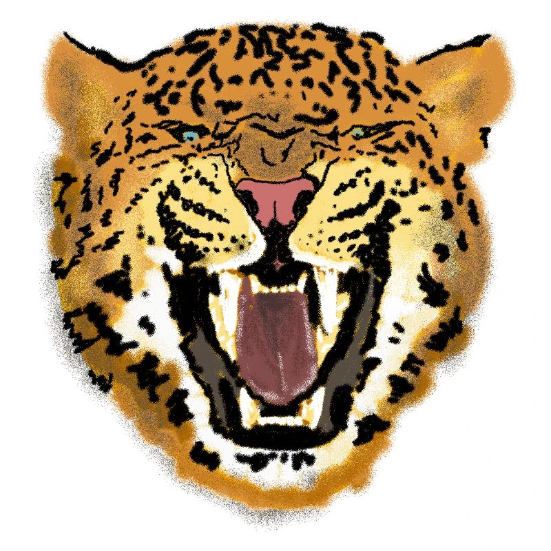 Leopard Face Roaring Art Design