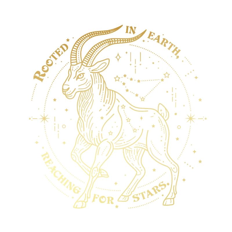 Steinbock Sternzeichen Geschenk – Erde & Sterne Design